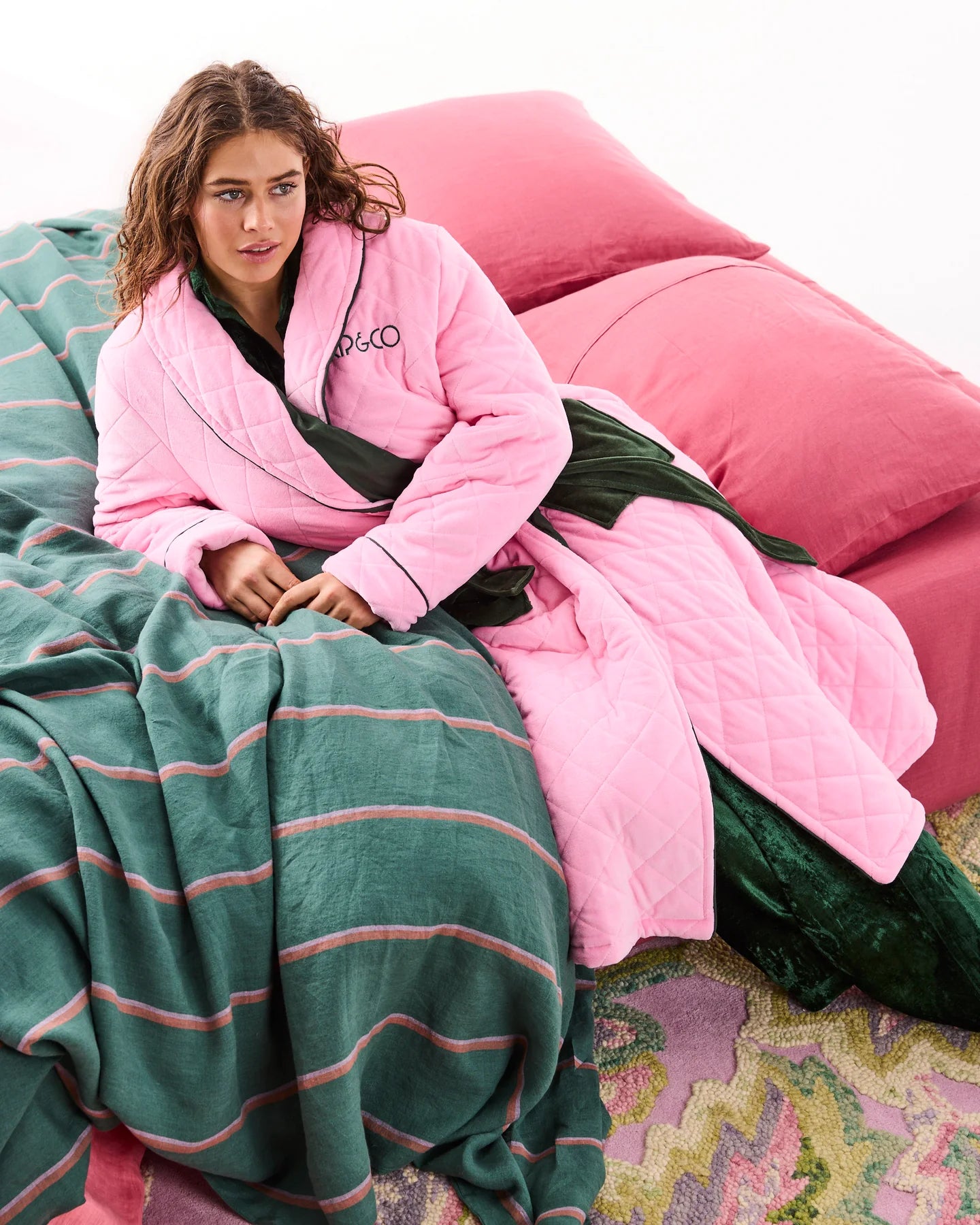 Candy Pine Velvet Robe