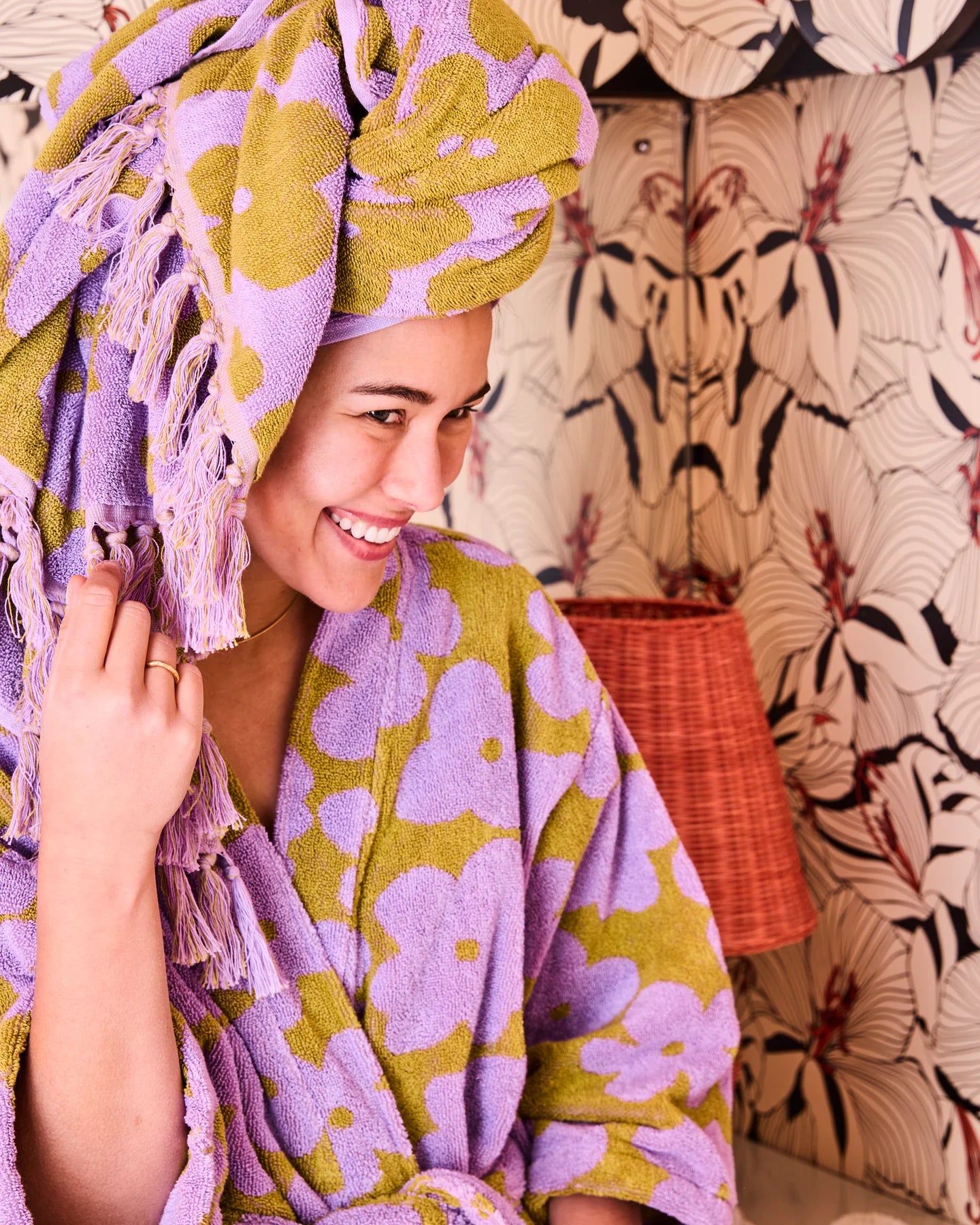 Big Flower Bath Robe