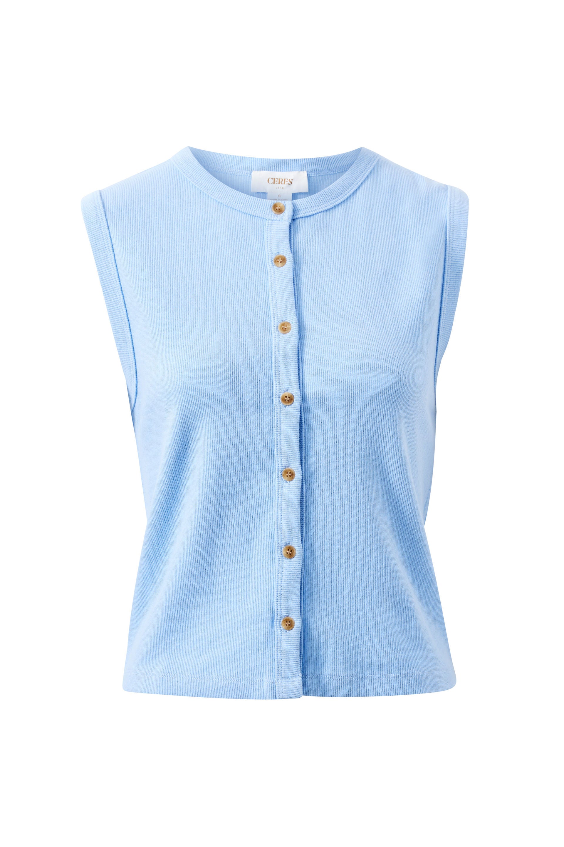 Lyla Button Through Rib Tank