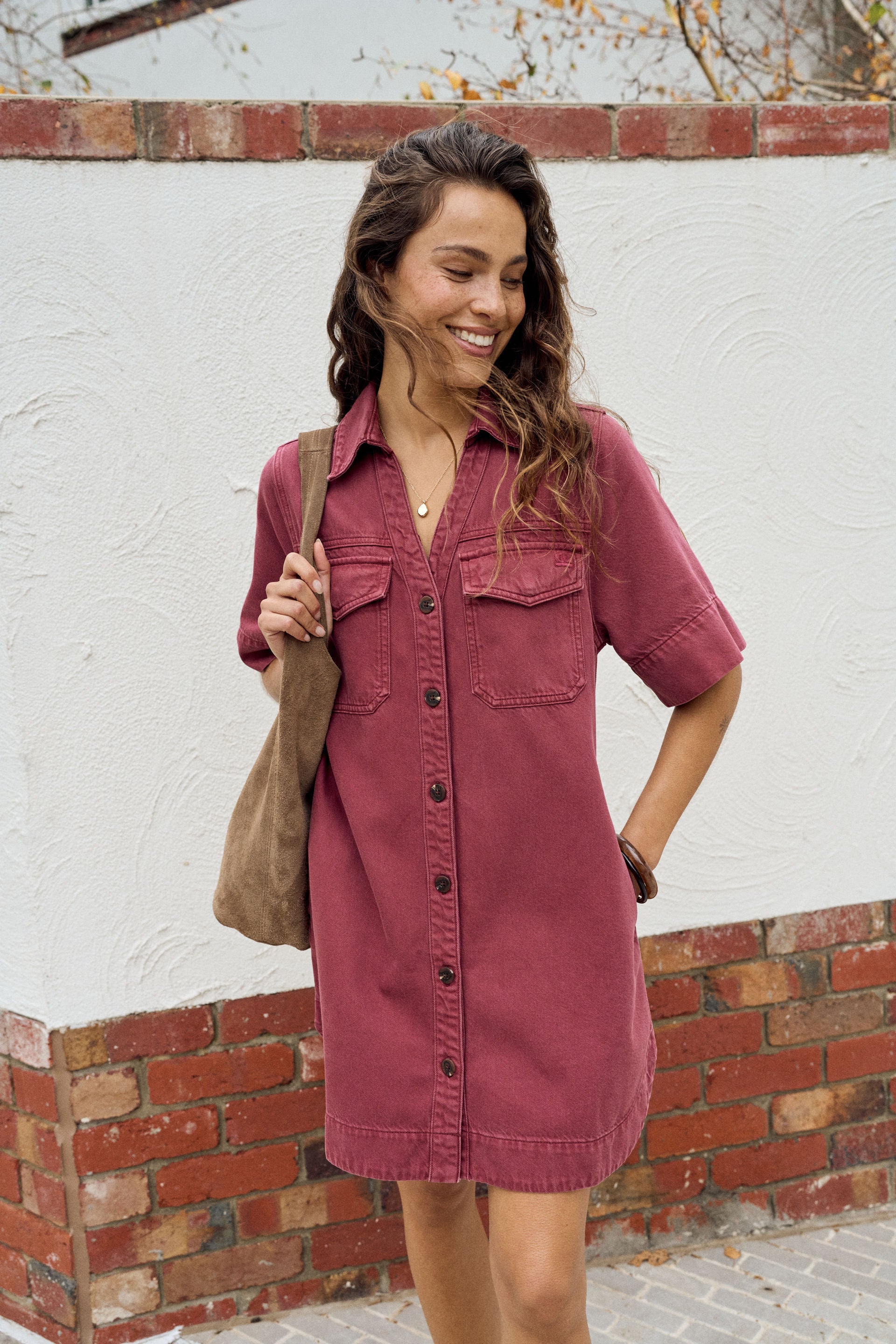 Bonnie Relaxed Shirtdress Mulberry