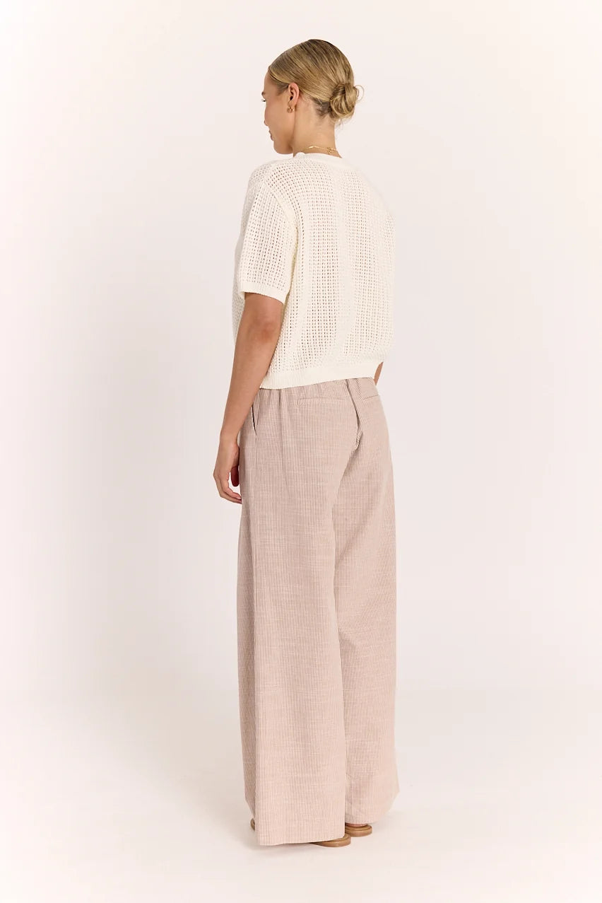 Tilly Pant Mocha Pinstripe