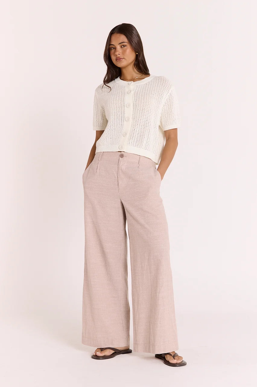 Tilly Pant Mocha Pinstripe