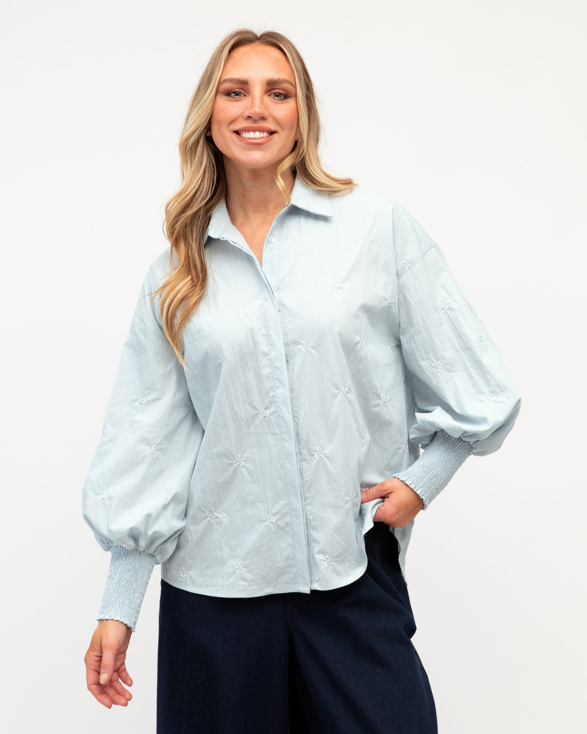 Bow Embroidered Shirt