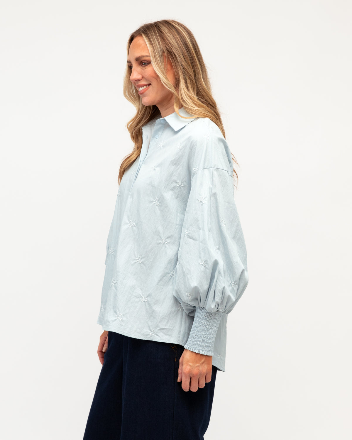 Bow Embroidered Shirt