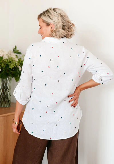 Heart Embroidered Shirt