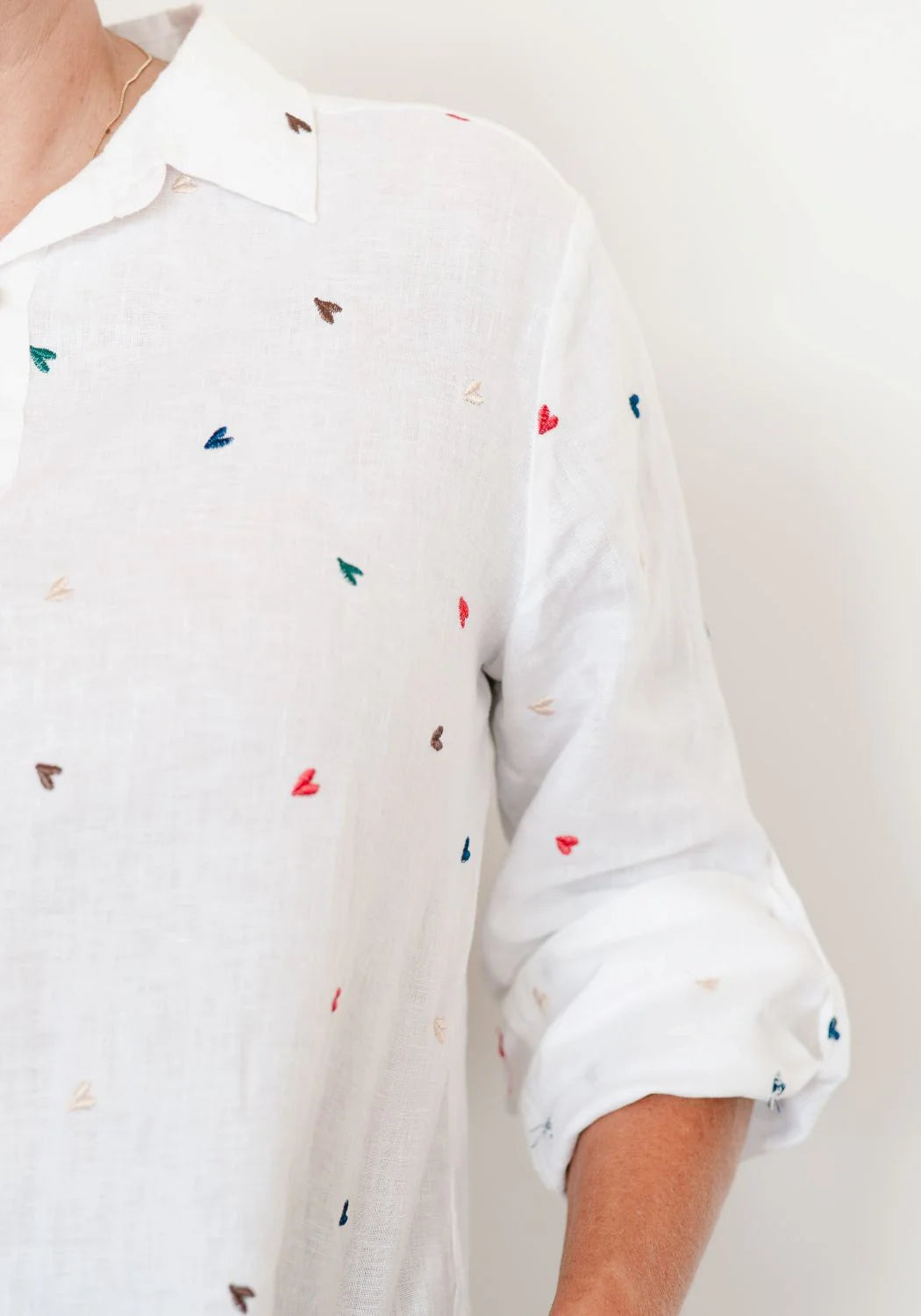Heart Embroidered Shirt